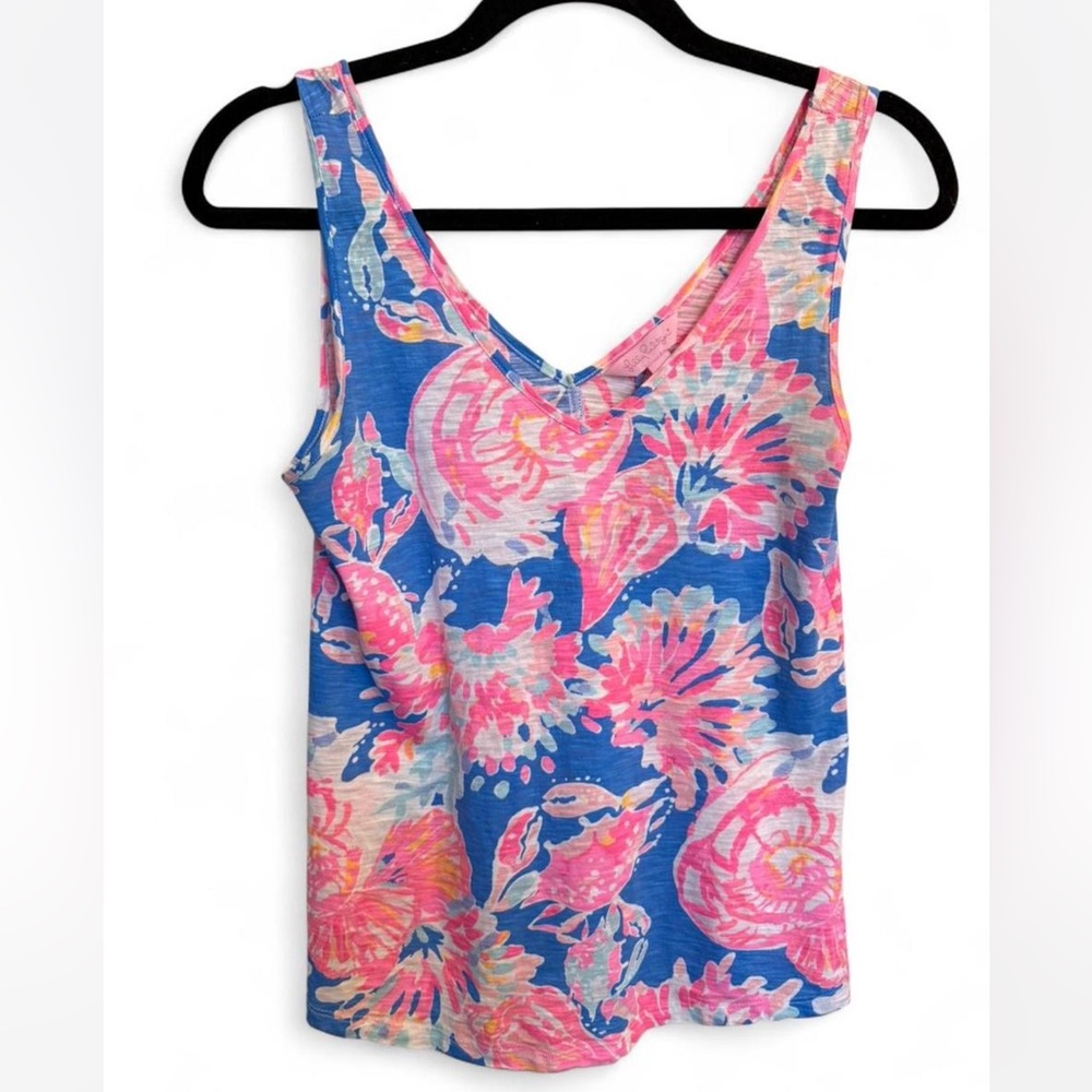 Lilly Pulitzer Pink and Blue Floral Tank Top